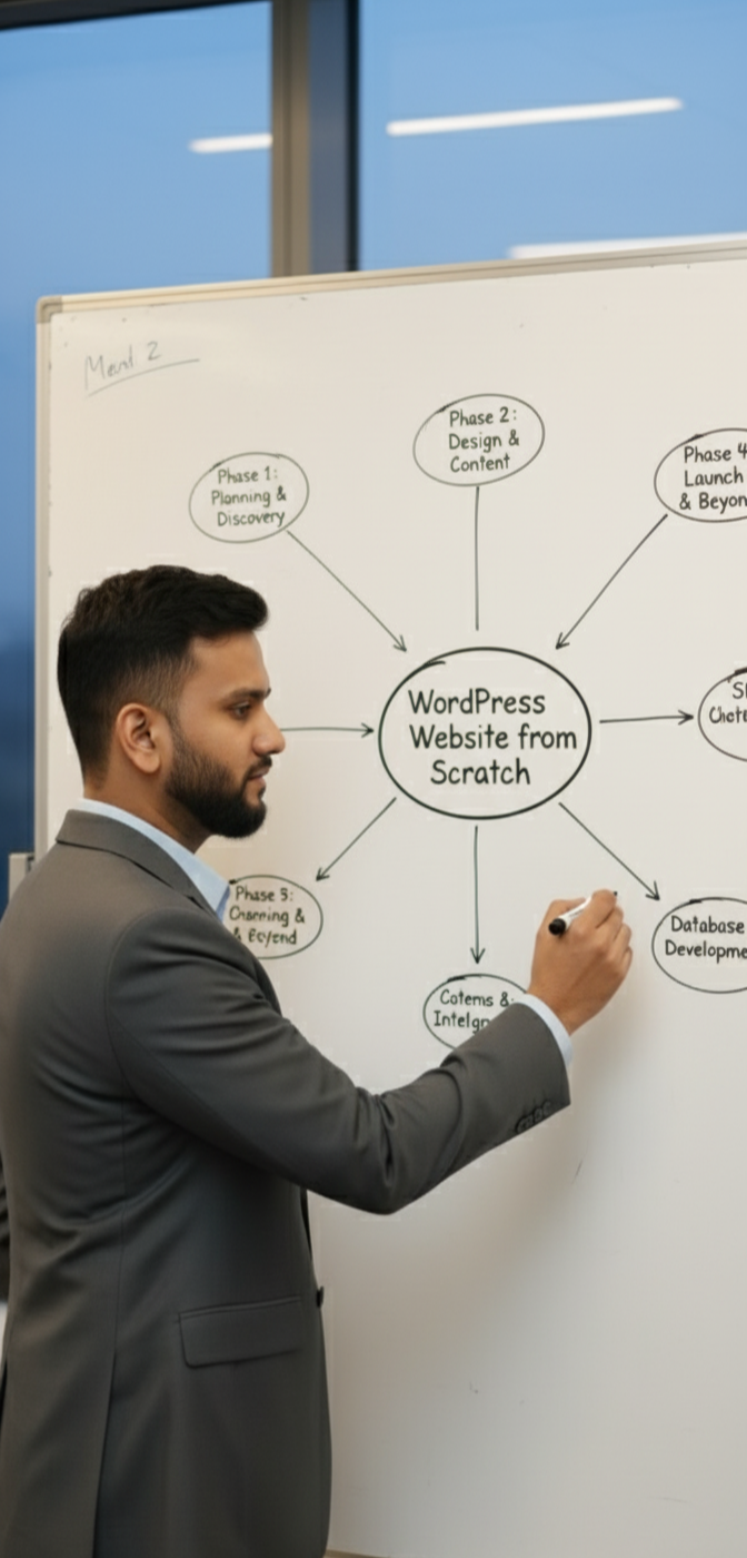 Faysal teaching WordPress fundamentals