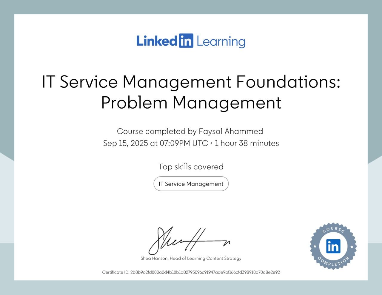 IT Service Management Foundations Problem Management